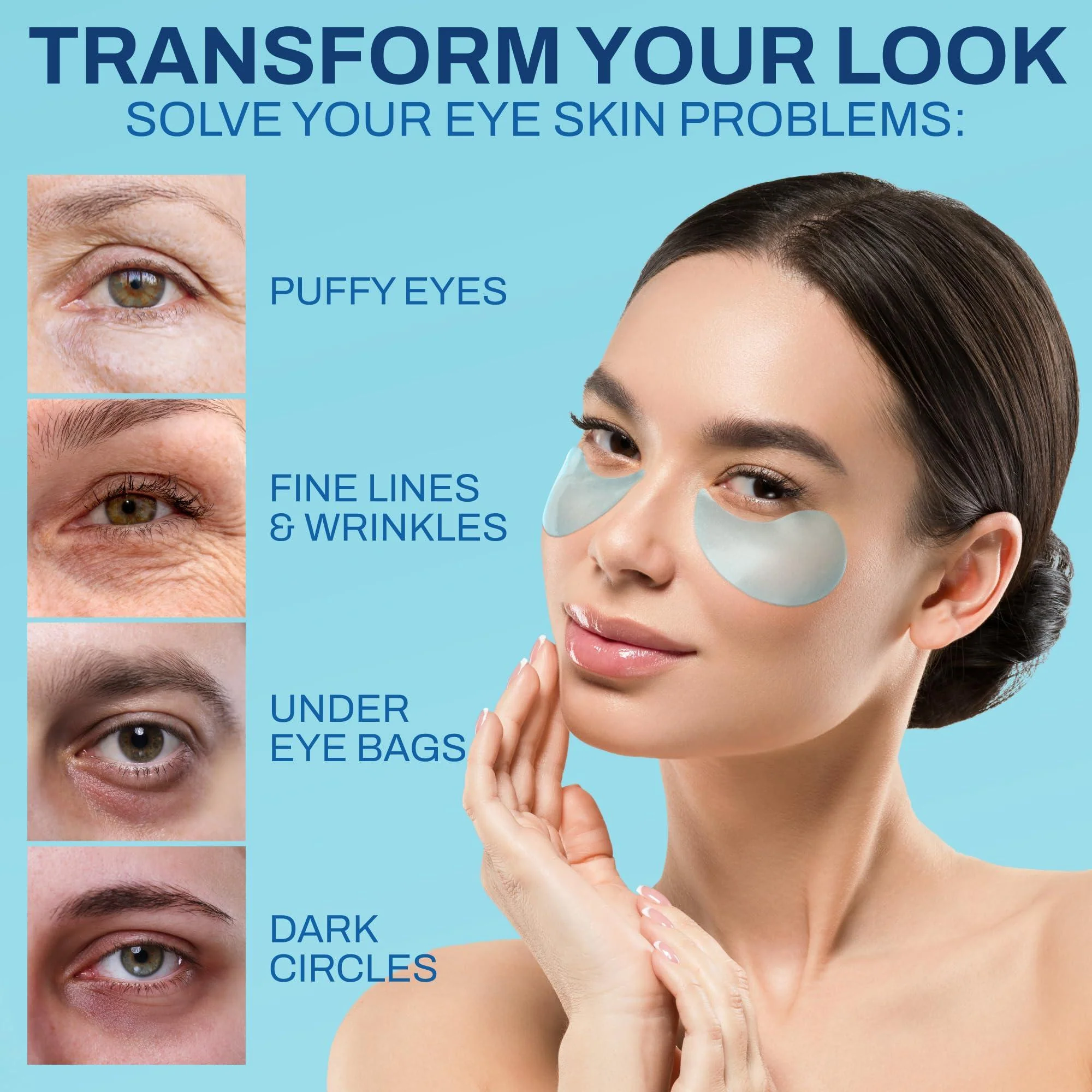 Under Eye Collagen Patches — De-Puffing Hyaluronic Acid Masks for Dark Circles